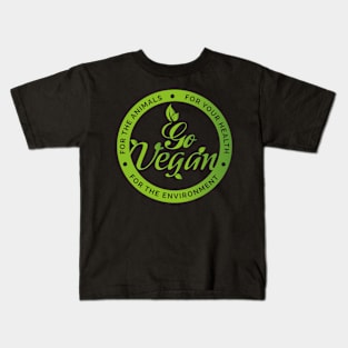 Go Vegan Vegetarian Veganism Kids T-Shirt